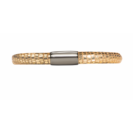 Single Gold Leather Bracelet image