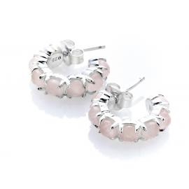 Stolen Girlfriends Club Halo Cluster Earrings - Rose Quartz image