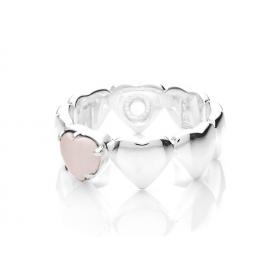 Stolen Girlfriends Club Band of Hearts Ring - Rose Quartz image