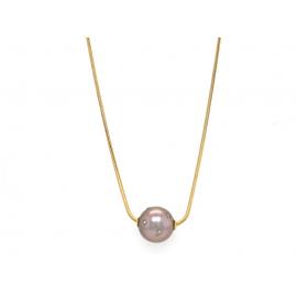 18ct Pearl Diamond Necklace 43cm image