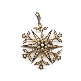 15ct Seed Pearl Brooch/Pendant image