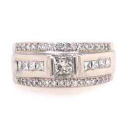9ct White Gold Diamond Ring TDW 1.37CT image