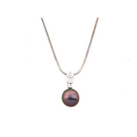 18ct White Gold Tahitian Pearl Diamond Necklace image