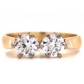 18ct Two Diamond Ring TDW 0.76ct image