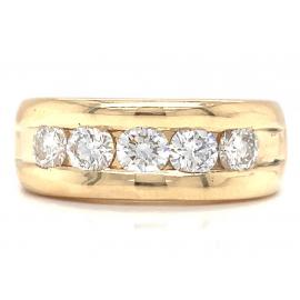 18ct Five Diamond Channel Ring TDW 1.01ct image