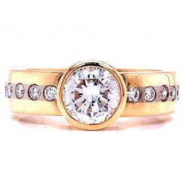 18ct Two Tone Diamond Solitaire Ring TDW 1.26ct image