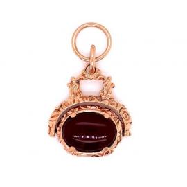 9ct Rose Antique Carnelian Spinner Charm image
