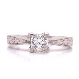Platinum Princess Cut Diamond Solitaire Ring TDW 0.54ct image