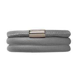 Triple Grey Leather Bracelet image