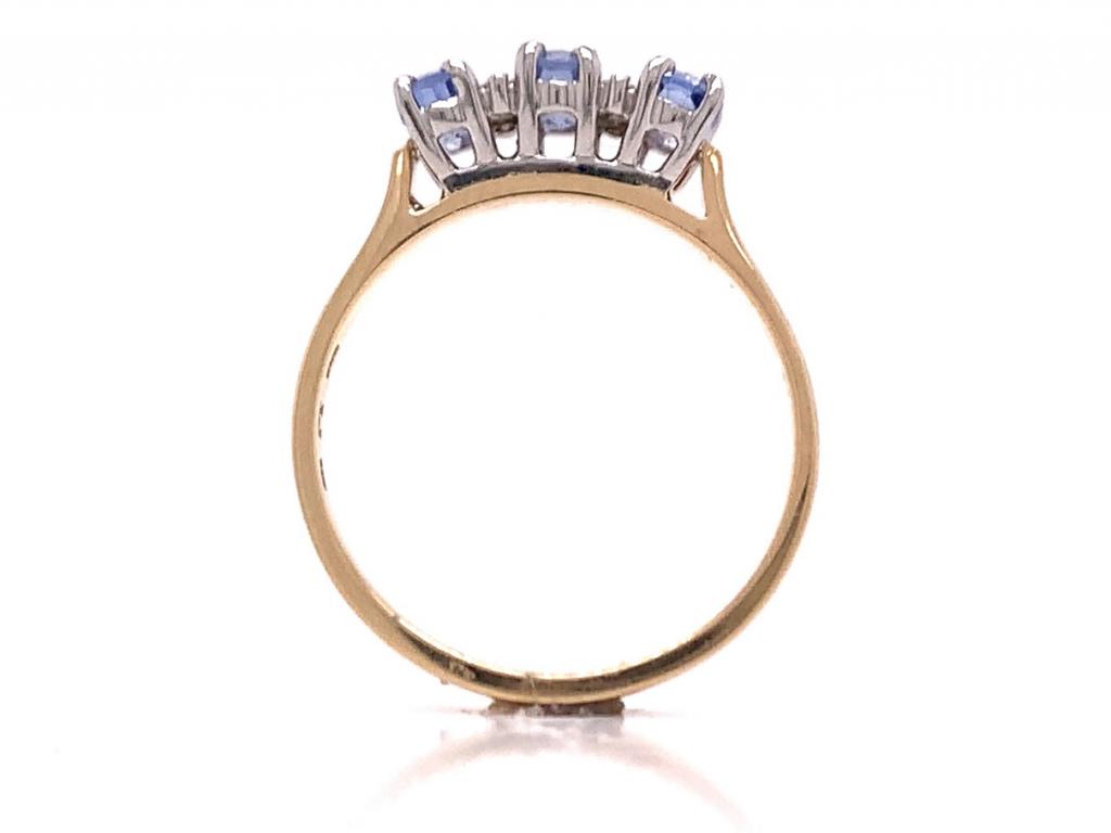 9ct ceylon sapphire diamond ring