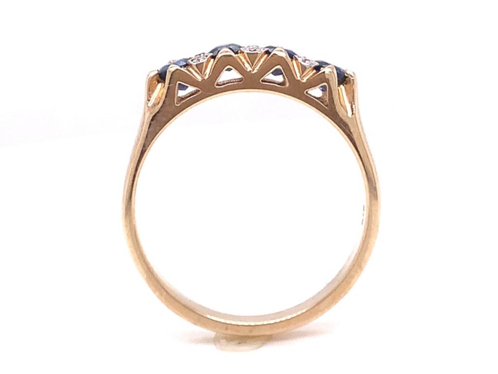 9ct Garnet & Diamond Bridge Ring