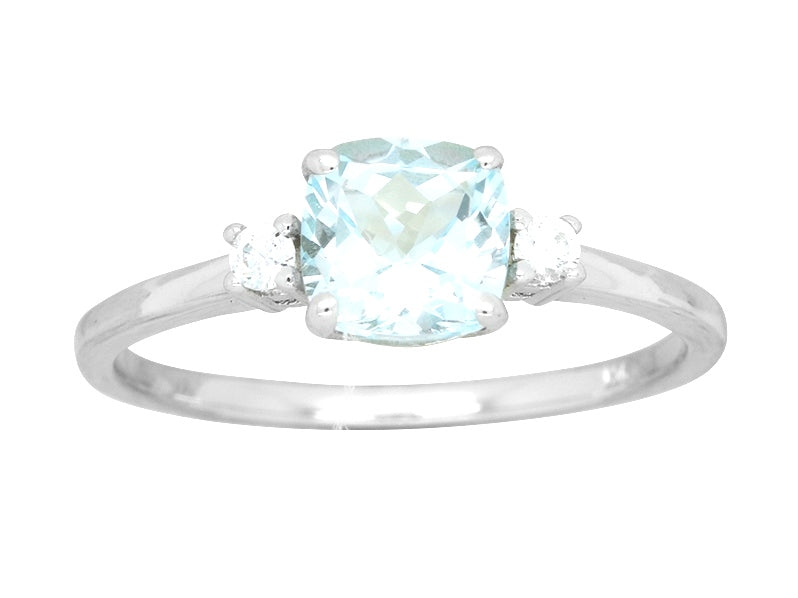 070767 white gold aquamarine cushion cut ring ld927