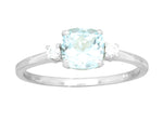 Load image into Gallery viewer, 9ct White Gold Aquamarine Diamond Dress Ring
