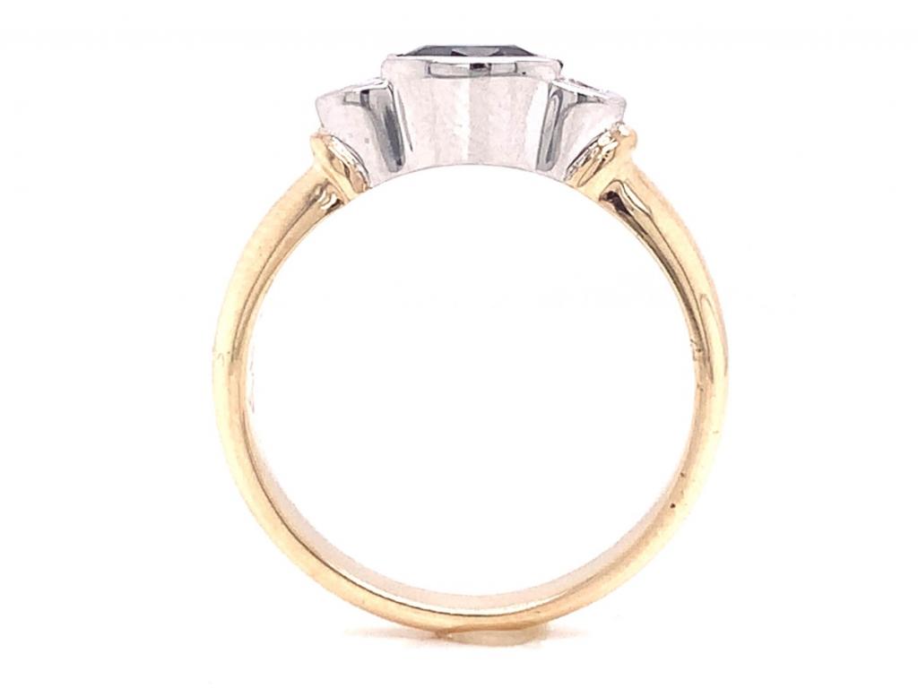 9ct sapphire two diamond ring tdw 0