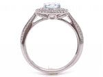 Load image into Gallery viewer, 9ct White Gold Aquamarine Diamond Halo Ring TDW 0.33ct
