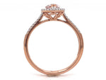 Load image into Gallery viewer, 9ct Rose Gold Pear Shape Morganite Diamond Halo Ring TDW 0.25ct
