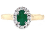 Load image into Gallery viewer, 9ct Emerald Diamond Cluster Ring TDW 0.17ct
