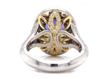 Load image into Gallery viewer, 18ct Two Tone Tanzanite Diamond Oval Cluster Ring TDW 1.08ct
