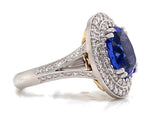 Load image into Gallery viewer, 18ct Two Tone Tanzanite Diamond Oval Cluster Ring TDW 1.08ct
