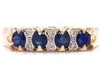 Load image into Gallery viewer, 9ct Sapphire &amp; Diamond Bridge Ring
