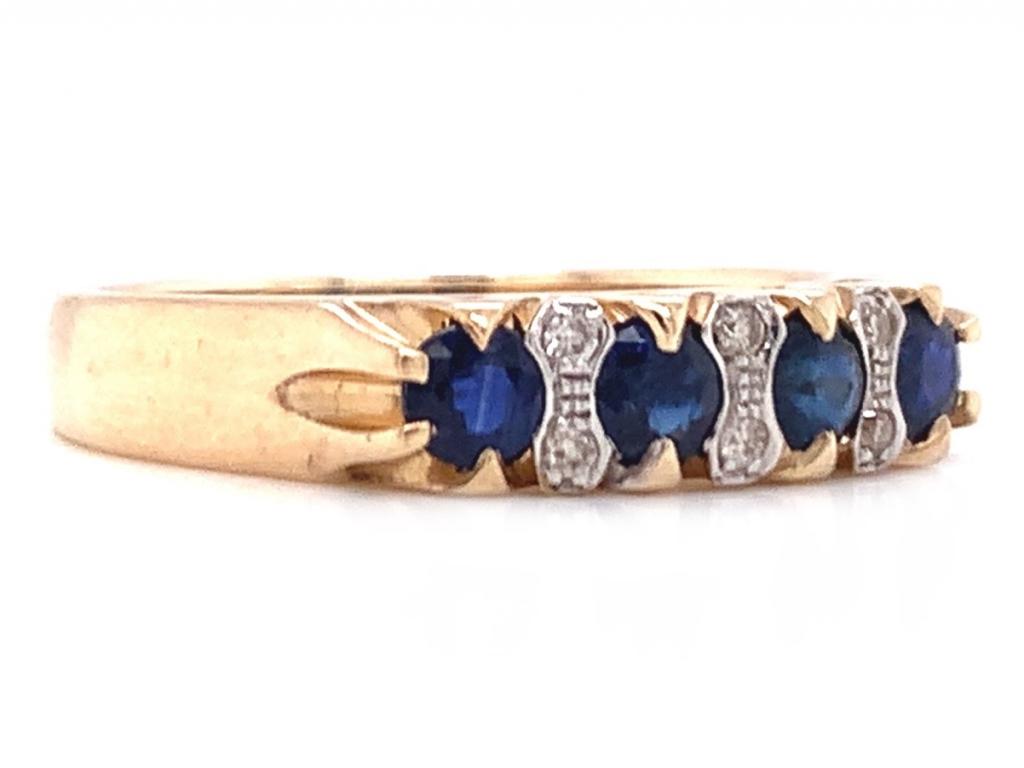 9ct sapphire & diamond bridge ring
