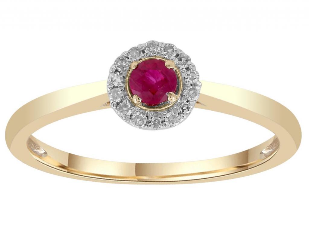 080667 9ct ruby diamond cluster ring tdw 0