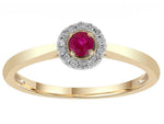 Load image into Gallery viewer, 9ct Gold Ruby Diamond Cluster Ring TDW 0.05ct
