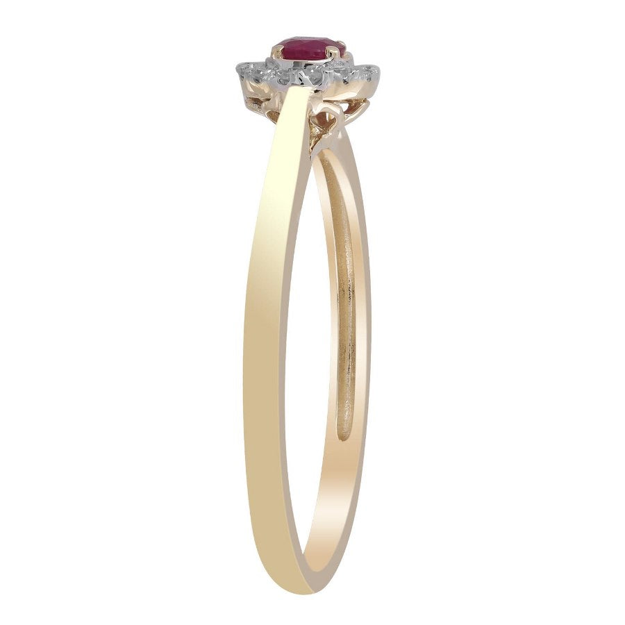 9ct gold ruby diamond cluster ring tdw 0