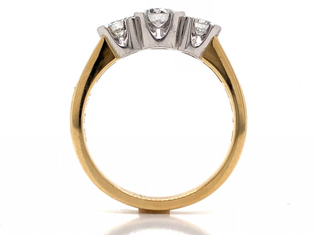 18ct three diamond semi rubset ring tdw 0