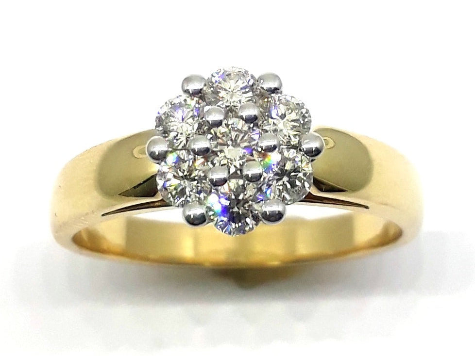 091084 9ct diamond cluster ring flower cluster