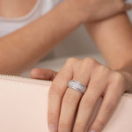 Load image into Gallery viewer, 18ct White Gold Multi Diamond Wide Ring TDW 1.00ct
