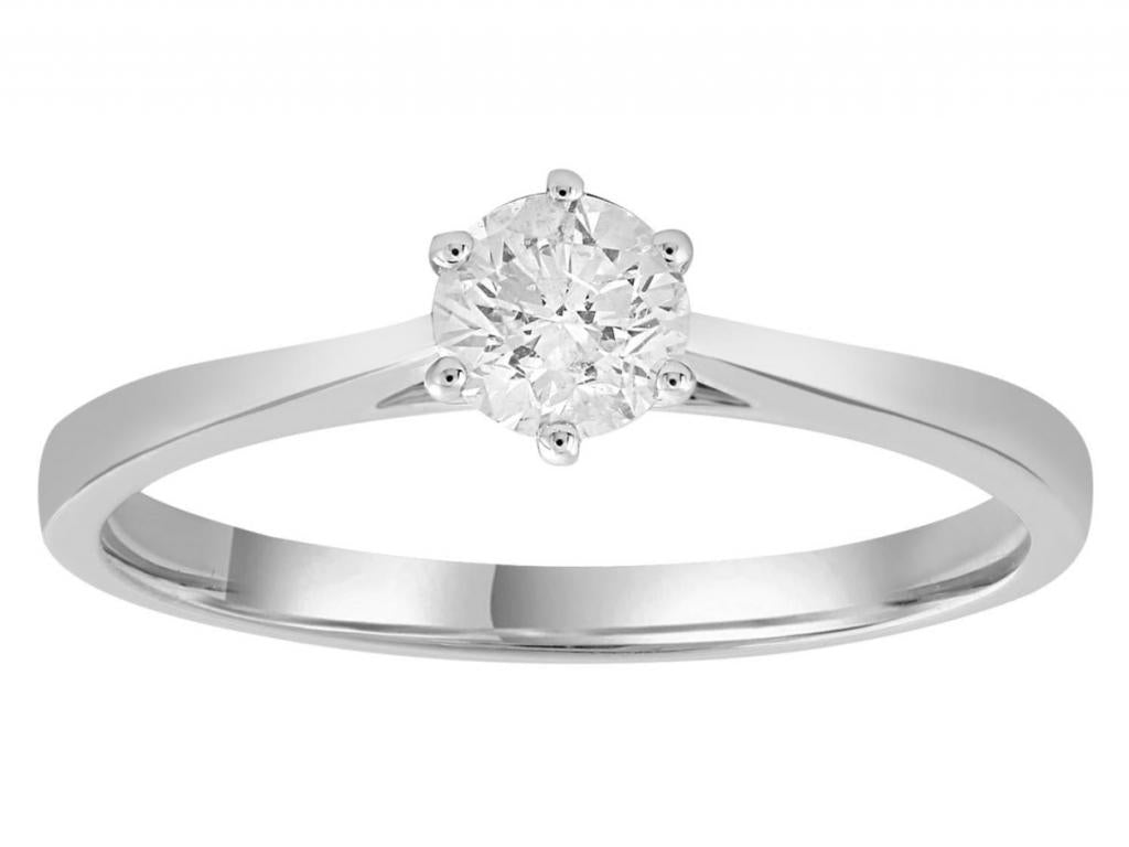 091197 9ct white gold diamond solitaire ring tdw 1