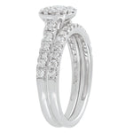 Load image into Gallery viewer, 18ct White Gold Diamond Cluster Bridal Set Rings TDW 1.00ct
