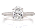 Load image into Gallery viewer, 18ct White Gold Lab Grown Diamond Oval Solitaire Ring TDW 1.00CT
