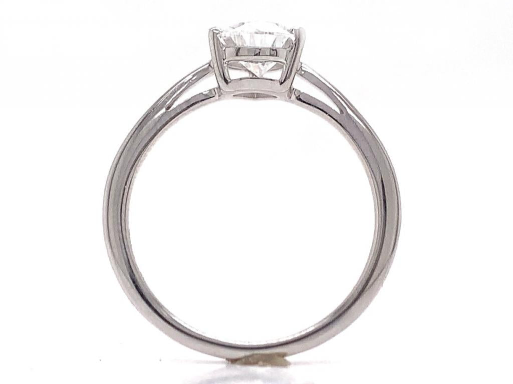 18ct White Gold Lab Grown Diamond Pear Solitaire Ring TDW 1.00CT