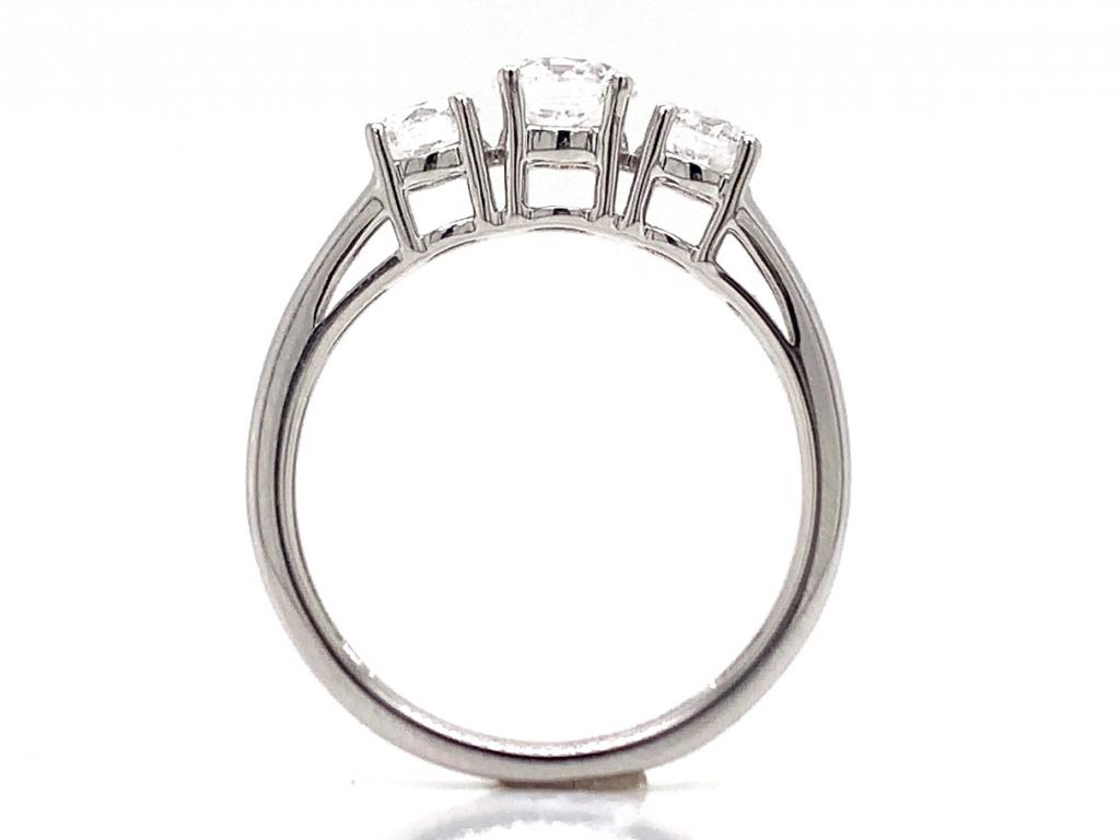 18ct white gold lab grown three diamond ring tdw 1