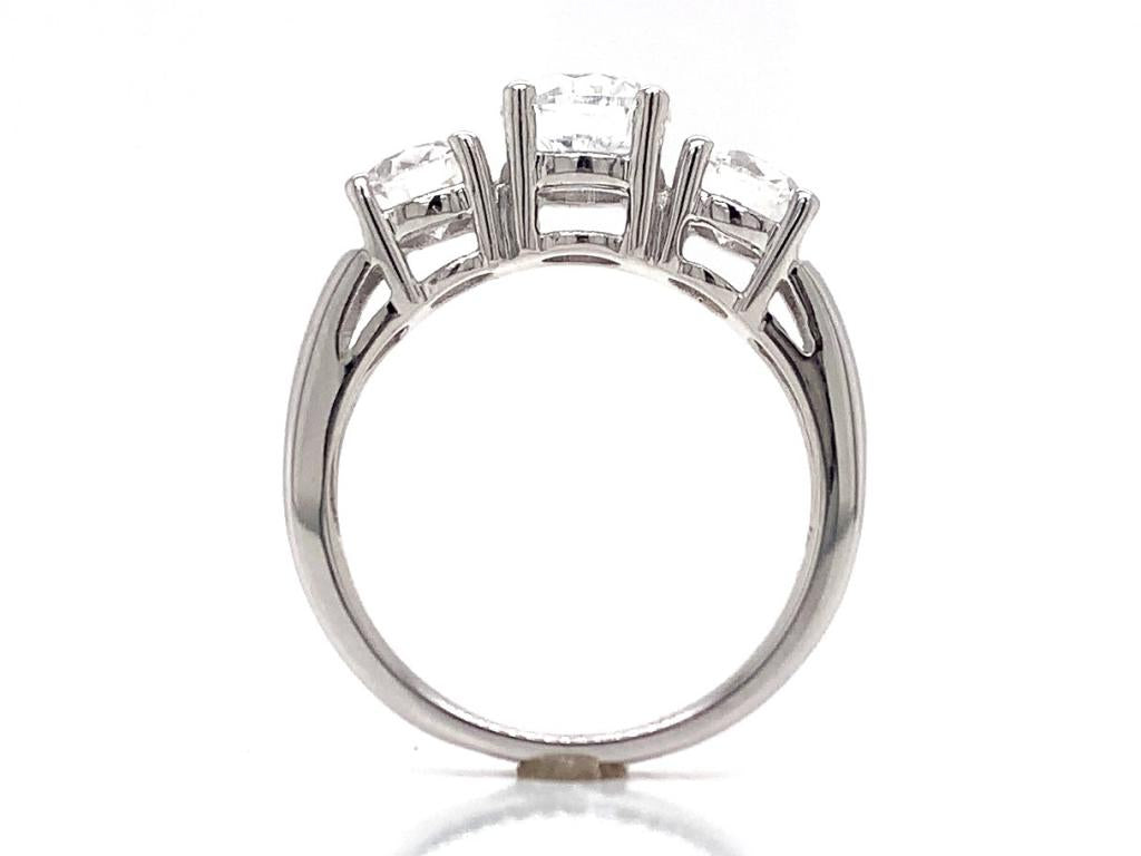 18ct White Gold Lab Grown Three Diamond Ring TDW 2.00ct