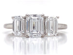 Load image into Gallery viewer, 18ct White Gold Lab Grown Diamond Three Emerald Cut Ring TDW 2.00ct
