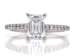 Load image into Gallery viewer, 18ct White Gold Lab Grown Diamond Emerald Cut Solitaire Ring TDW 1.20ct
