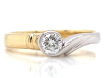 Load image into Gallery viewer, 18ct Two Tone Diamond Solitaire Ring TDW 0.26ct
