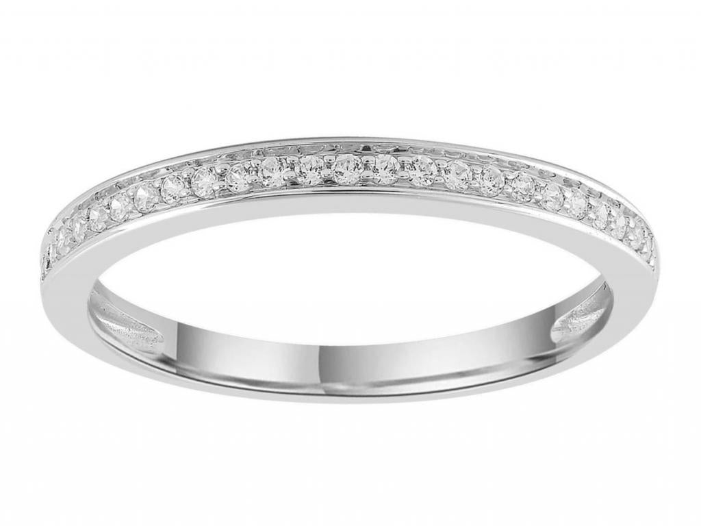 100406 9ct white gold diamond bead set channel ring tdw 0