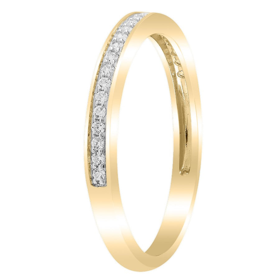 9ct gold diamond bead set channel ring tdw 0