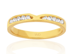 Load image into Gallery viewer, 9ct Diamond V Shaped Cut Out Eternity Ring
