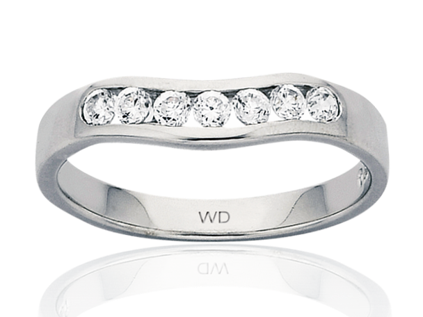120586 white gold diamond curved wedding band eternity ring
