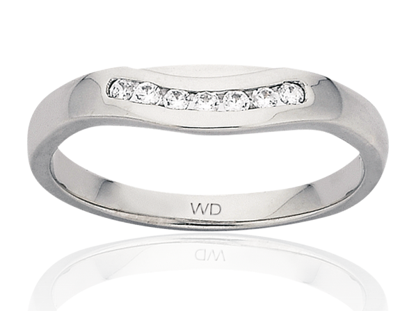 120589 9ct white gold diamond curved eternity ring wedding band