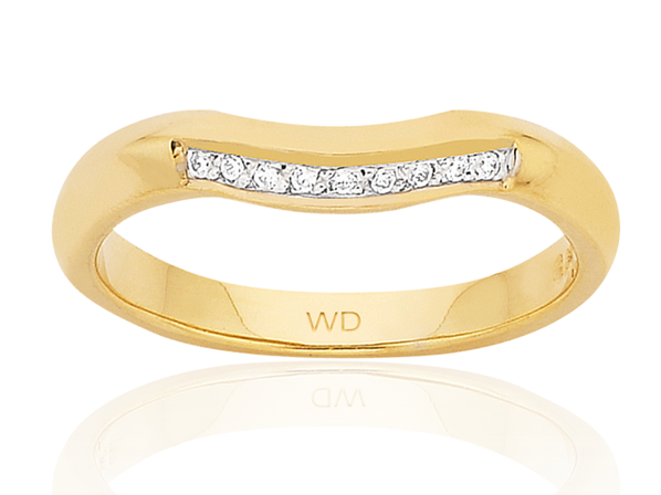 120590 gold diamond curved eternity ring wedding band