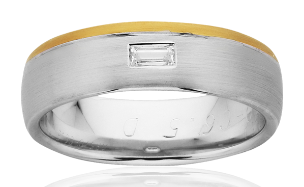 130861 gents two tone white gold diamond wedding ring