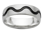 Load image into Gallery viewer, 9ct White Gold 6mm Black Wave Line Wedder
