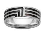 Load image into Gallery viewer, 9ct White Gold 7mm Black Patterned Wedder
