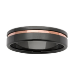 Load image into Gallery viewer, Ziro 9ct Rose Gold 6mm Narrow Inlay Wedder
